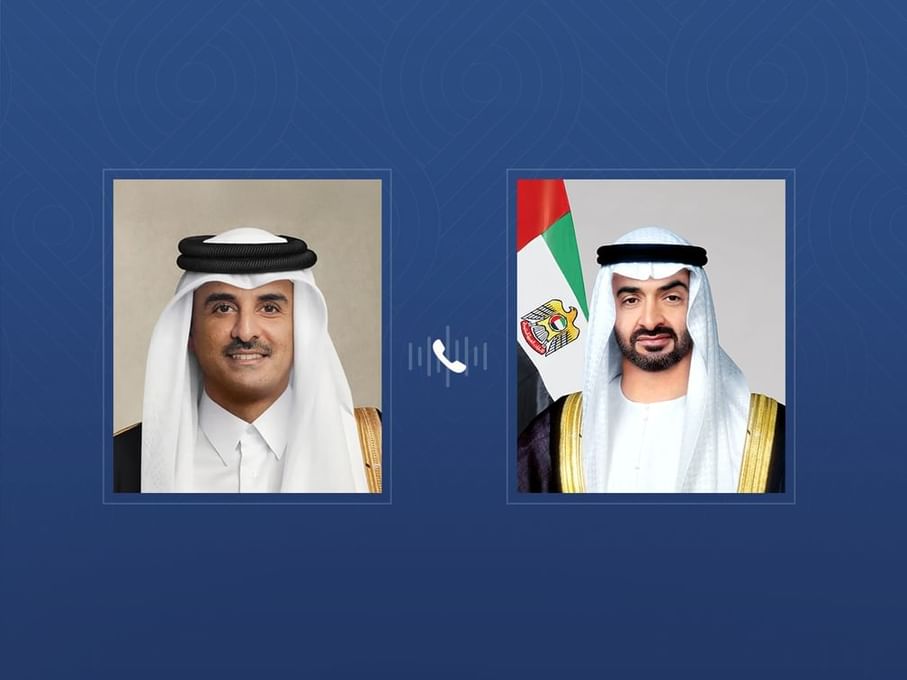 UAE President receives Emir of Qatar