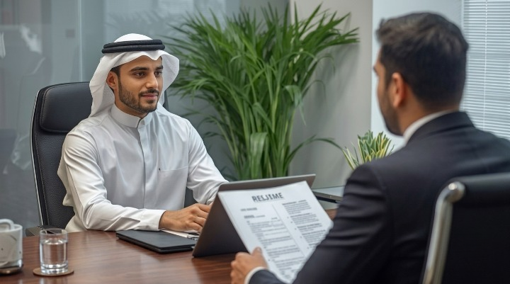 Job interview in modern office