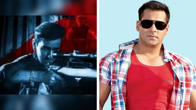 collage showing an action movie scene on the left and a portrait of actor Salman Khan in sunglasses on the right